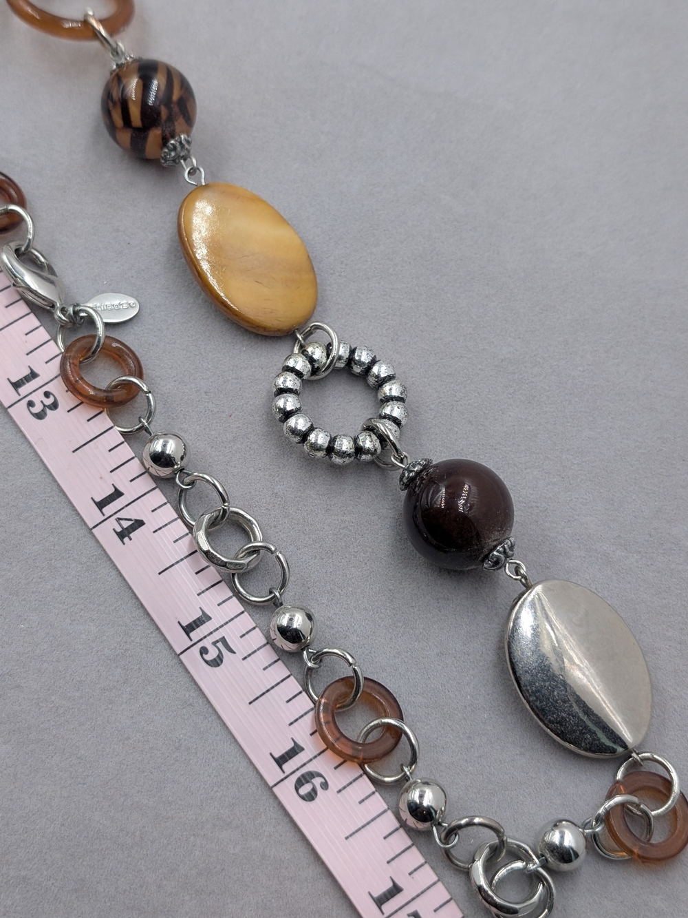 Chico’s Long Safari Statement Necklace Zebra Animal Print Beads | 0252 - Picture 5 of 6